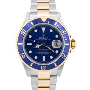 Rolex Submariner Date Two Tone Blue Dial 16613 Replica